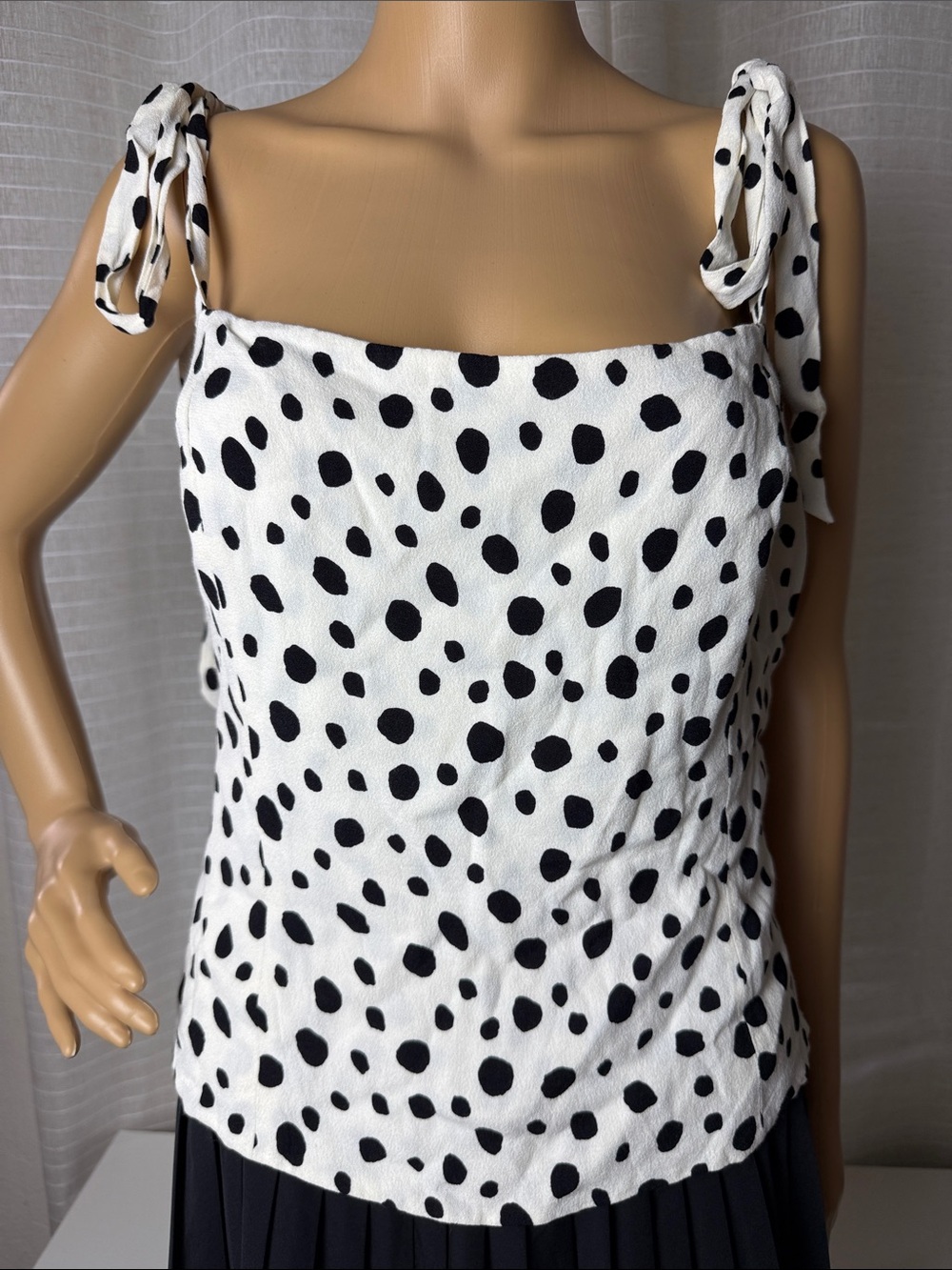 🌟Reformation 🌟Polka Dot Tie-Strap Blouse, Size 15